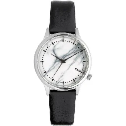 Black Leather Dress Watch