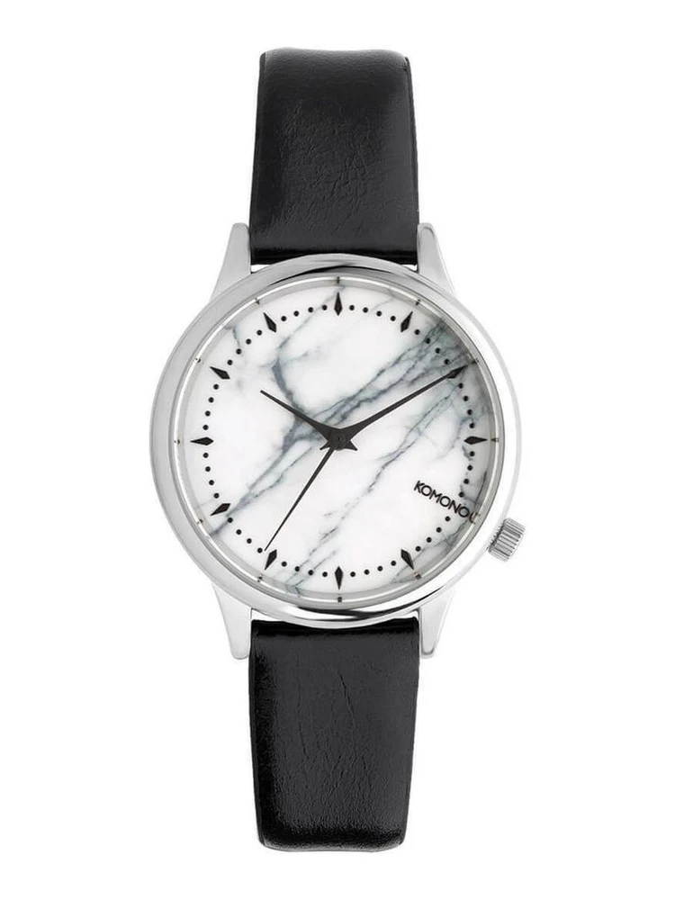 Black Leather Dress Watch