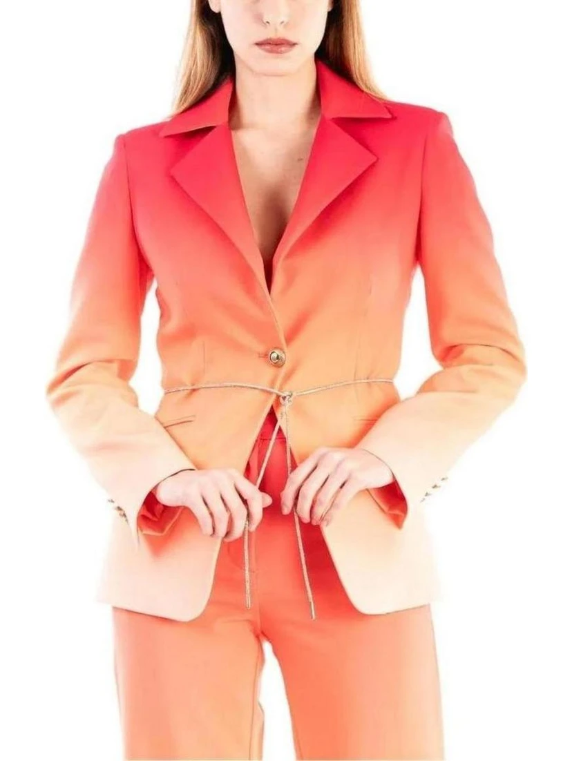 Orange Polyester Blazer