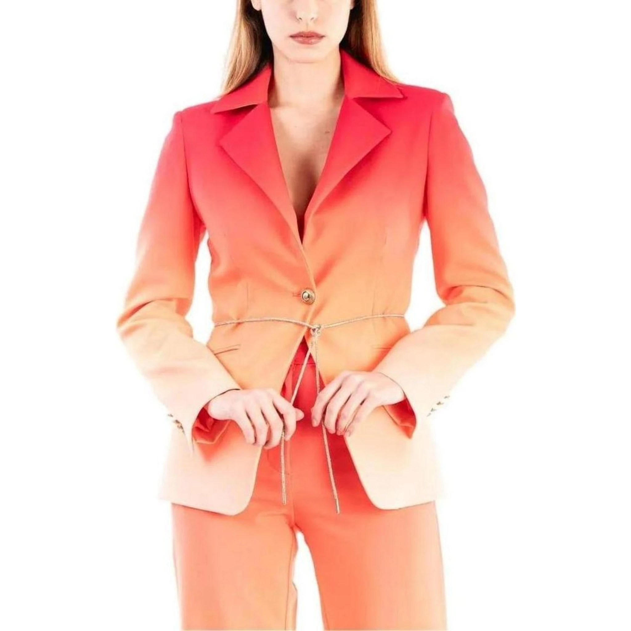 Orange Polyester Blazer