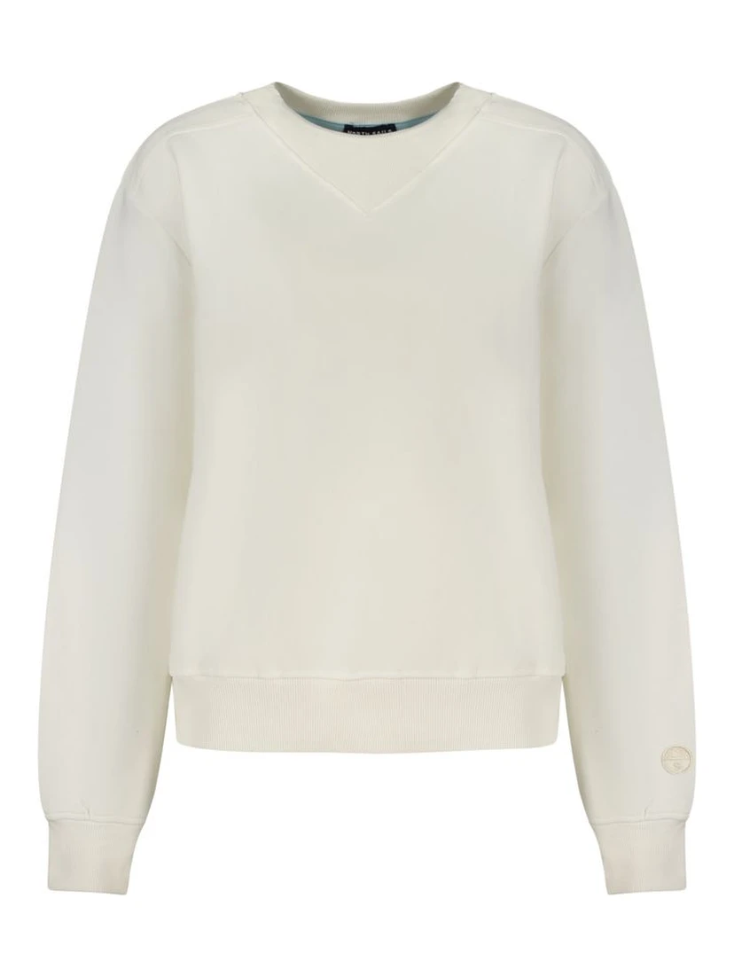 Bianco Cotton Women Sweatshirt