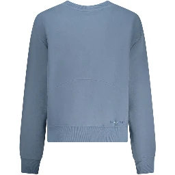 Blue Cotton Women Sweatshirt