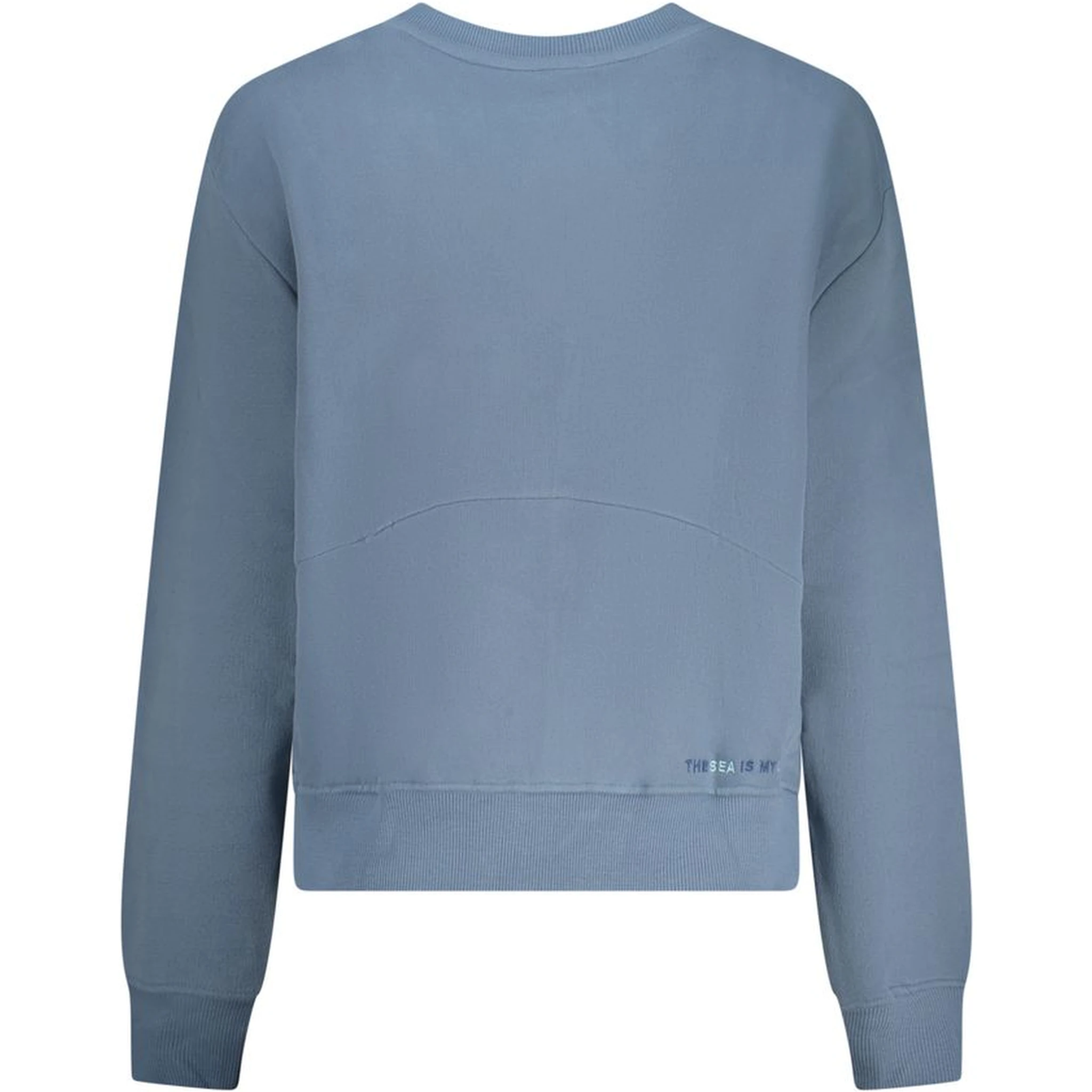 Blue Cotton Women Sweatshirt