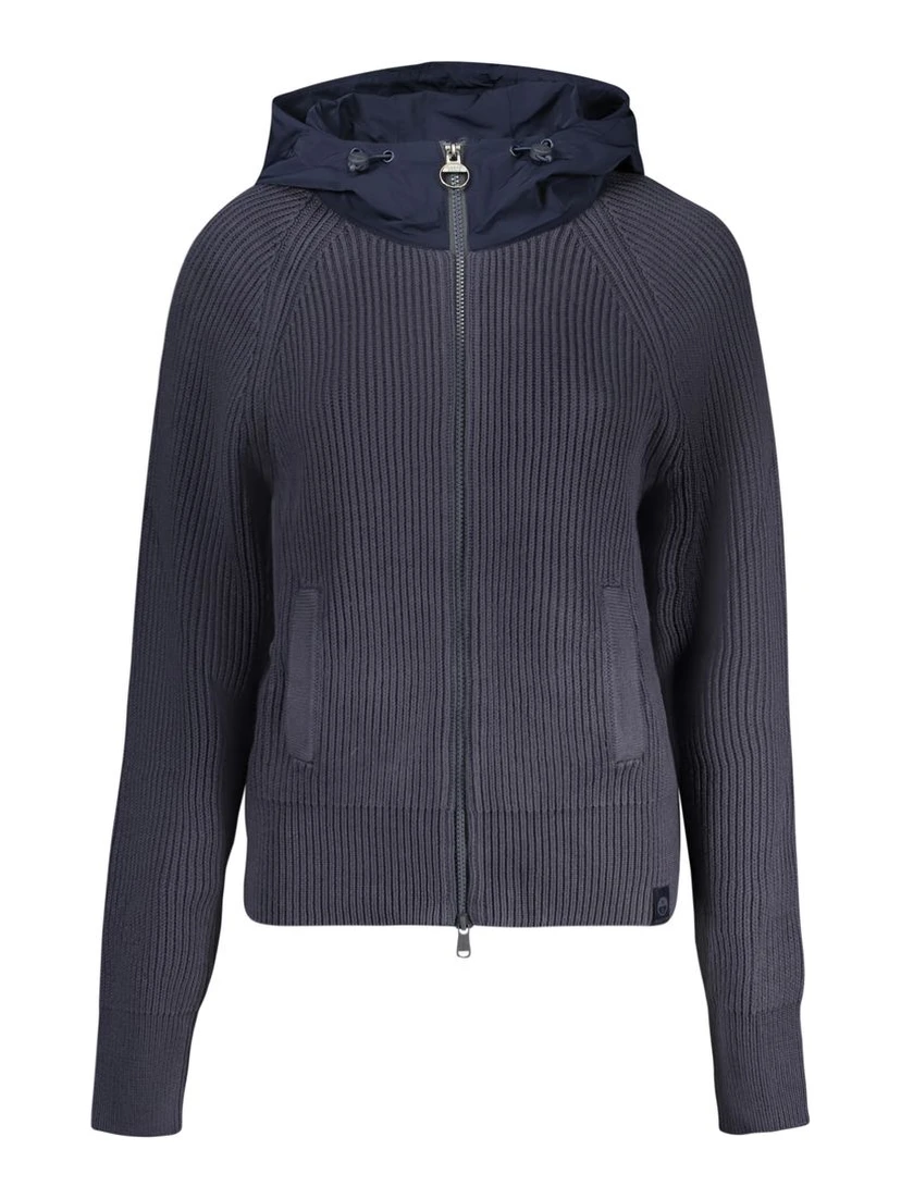 Blu Polyester Women Cardigan