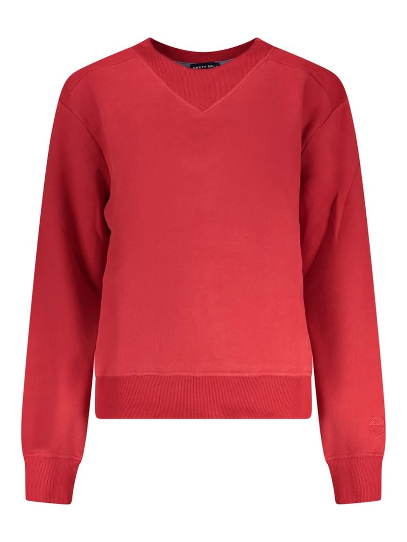 Red Cotton Women Sweatshirt