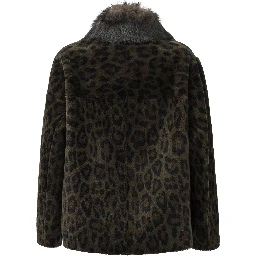 Reversible short coat in shearling