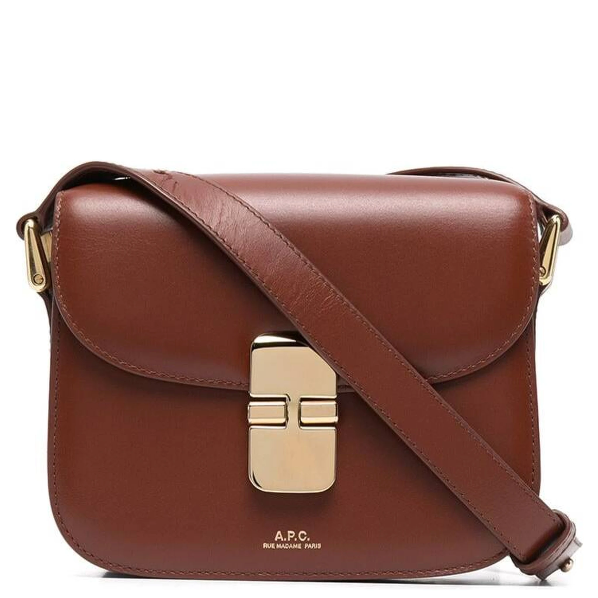 Grace Mini  Brown Leather Crossbody Bag Woman