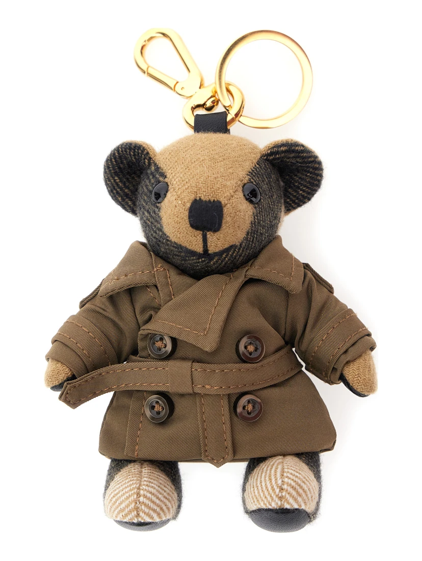 Brown  Thomas City Keychain with Bear Charm and Lobster Claw in Cashmere and Metal Woman