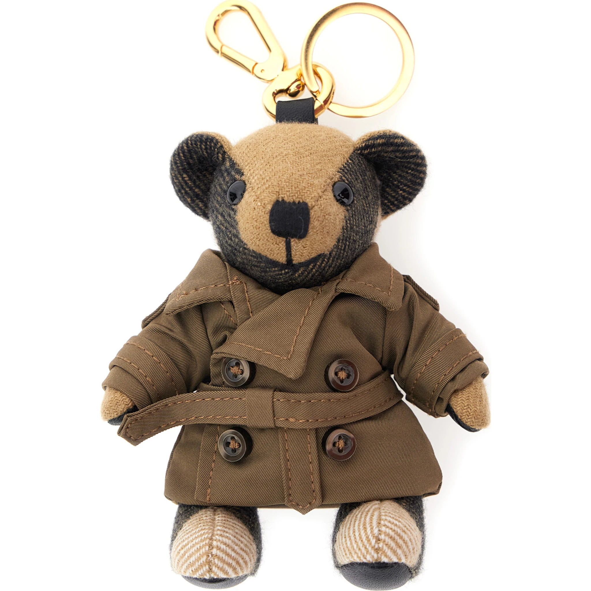 Brown  Thomas City Keychain with Bear Charm and Lobster Claw in Cashmere and Metal Woman