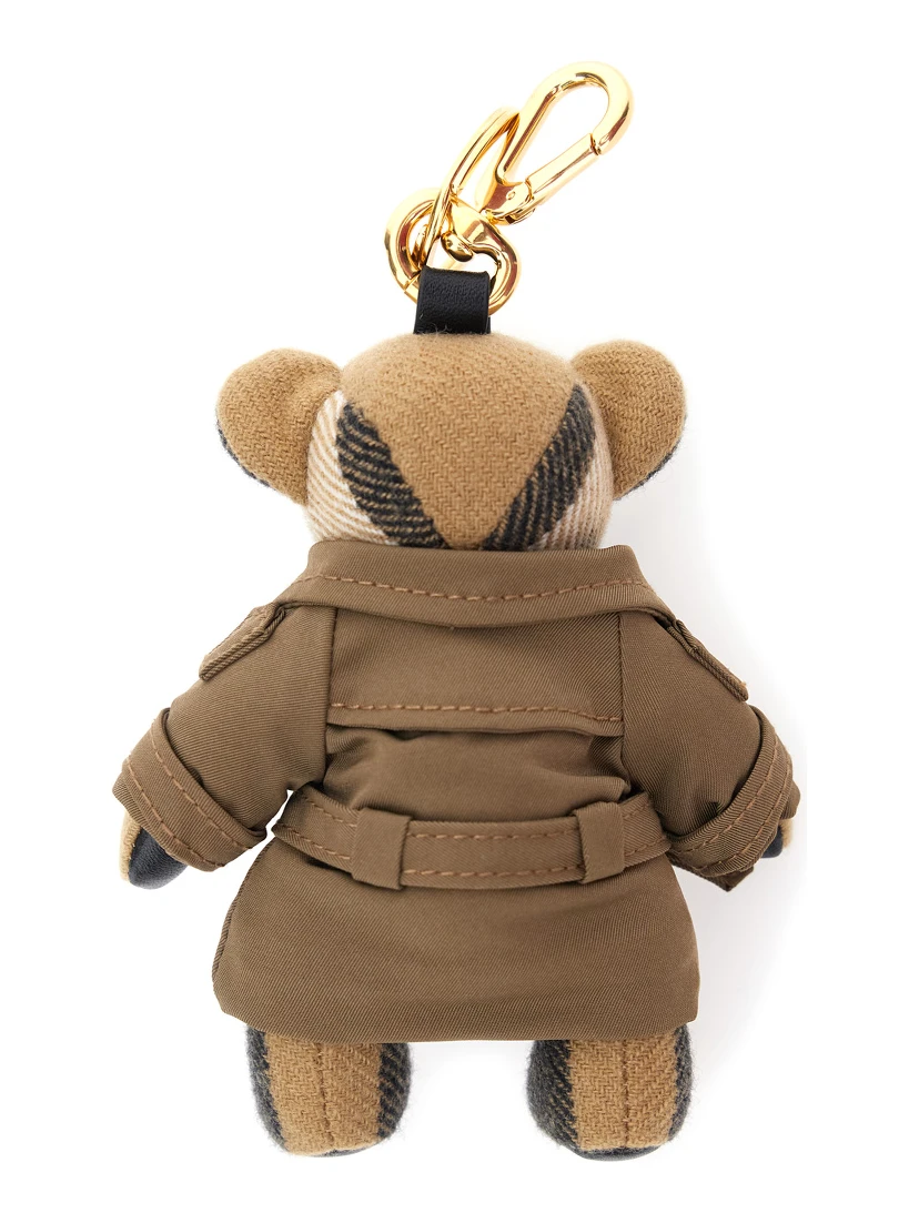 Brown  Thomas City Keychain with Bear Charm and Lobster Claw in Cashmere and Metal Woman