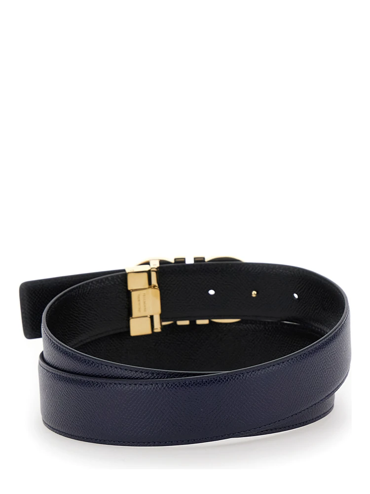 Black Reversible Belt with Gancini Buckle in Leather Man alternative