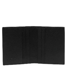Blue Card Holder with Metallic Gancini Logo on the Front in Leather Man
