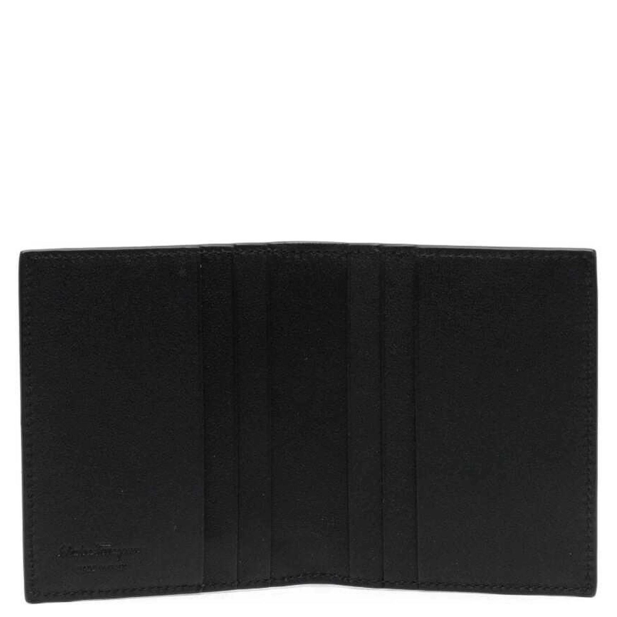 Blue Card Holder with Metallic Gancini Logo on the Front in Leather Man