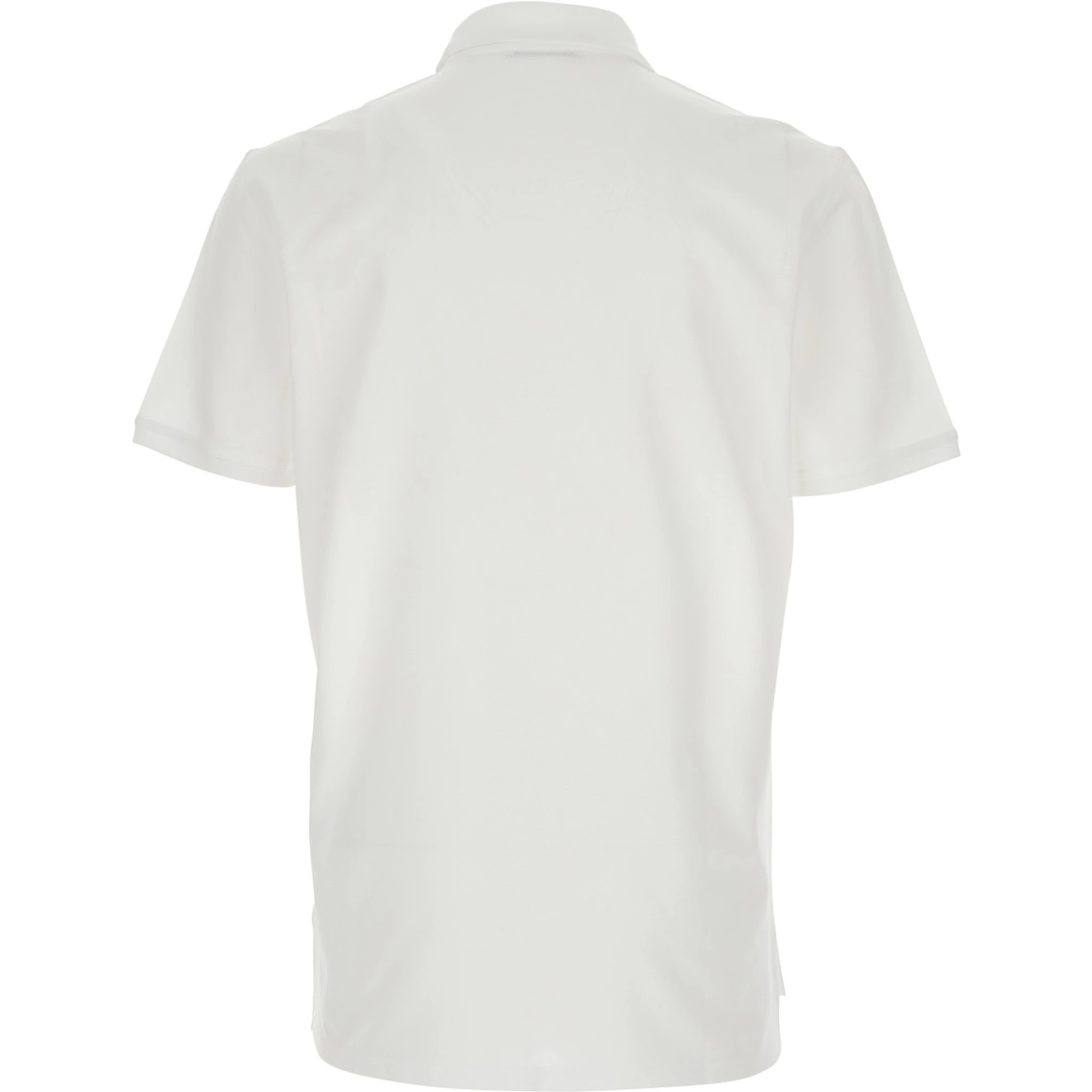 White Polo Shirt with Chest Logo Patch in Cotton Man