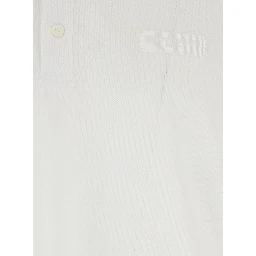 White Polo Shirt with Chest Logo Patch in Cotton Man