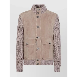 Jacket with knitted details