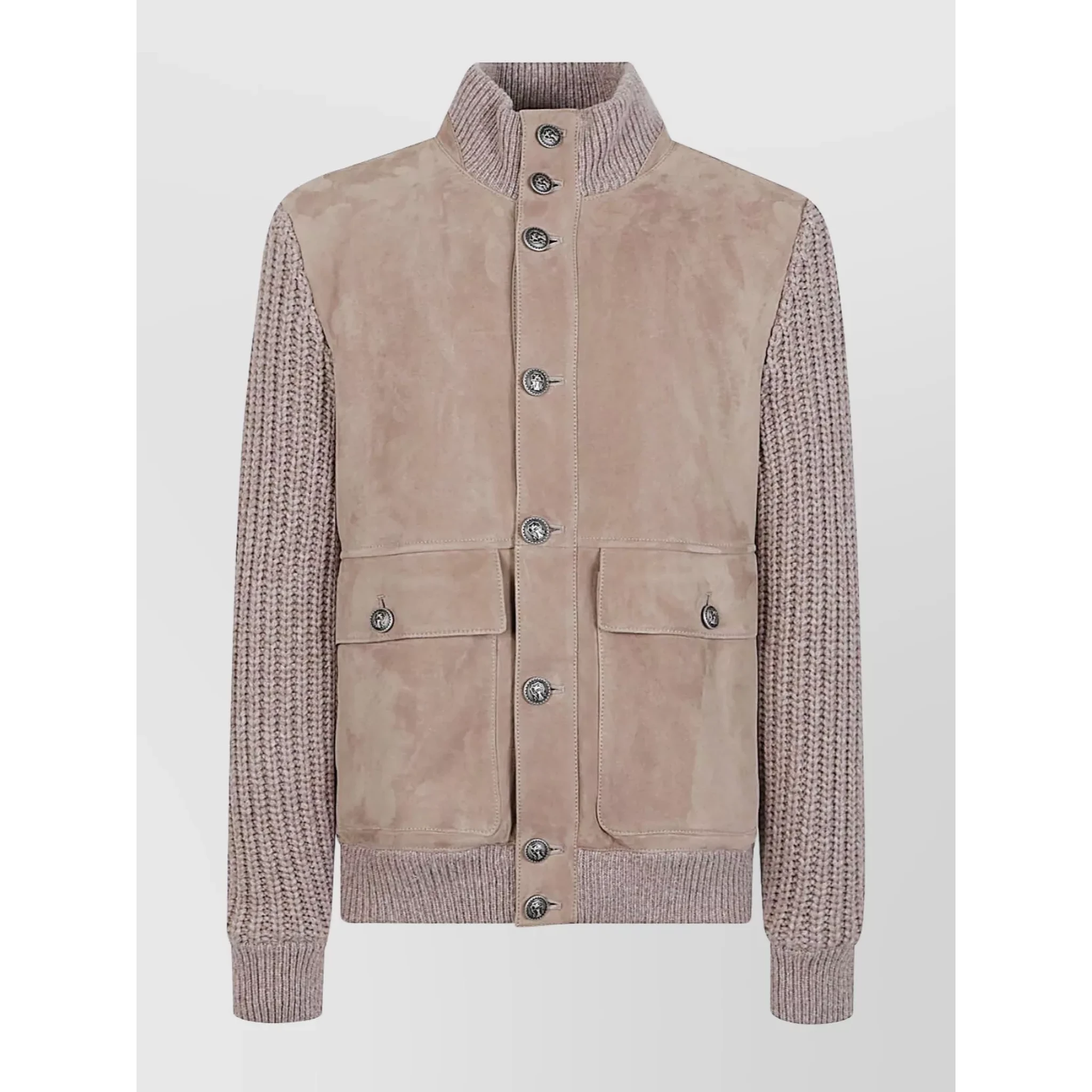 Jacket with knitted details