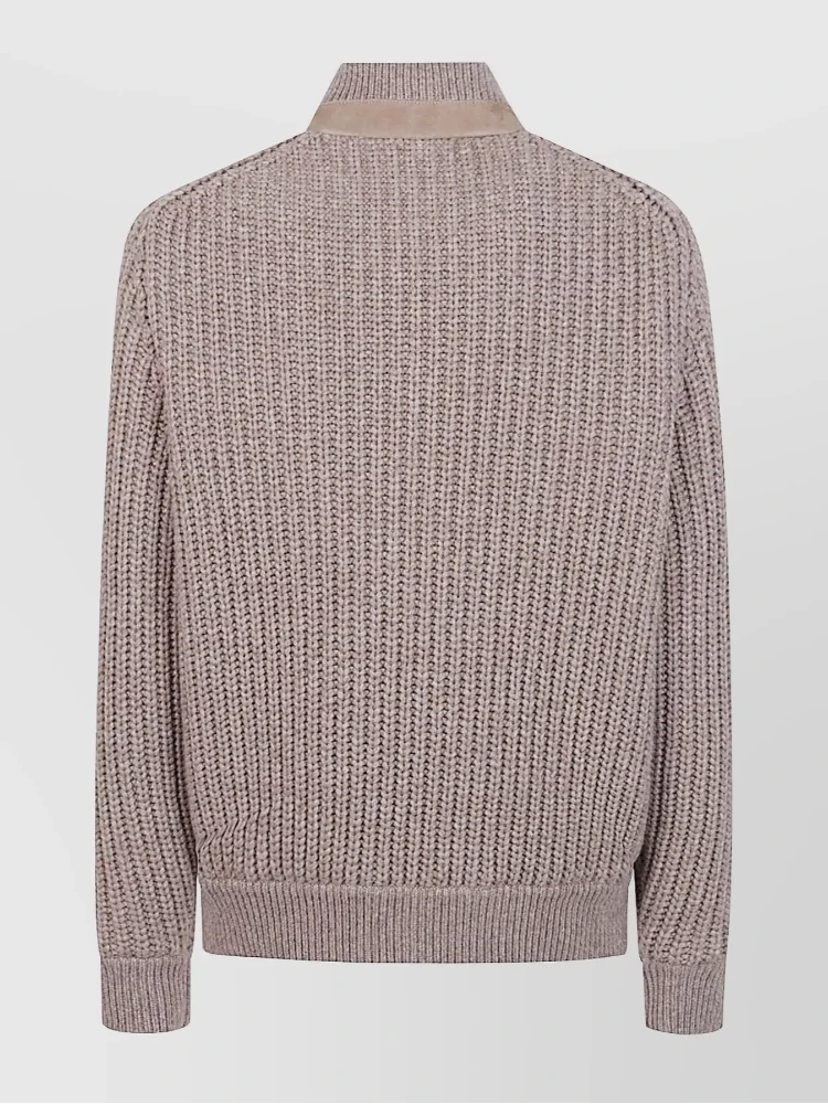 Jacket with knitted details alternative