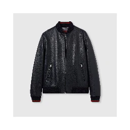 Leather zip jacket