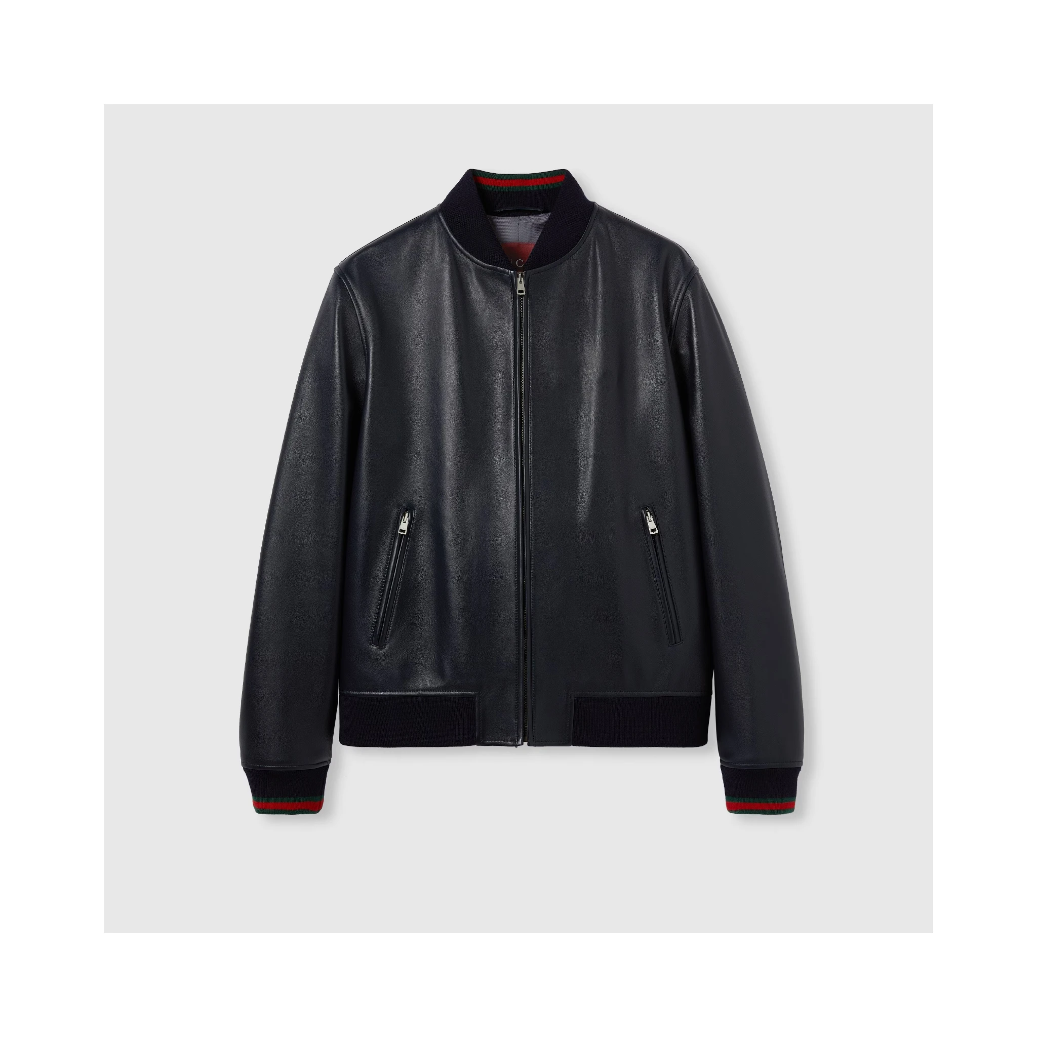 Leather zip jacket