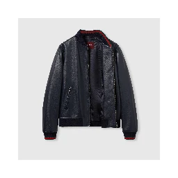 Leather zip jacket