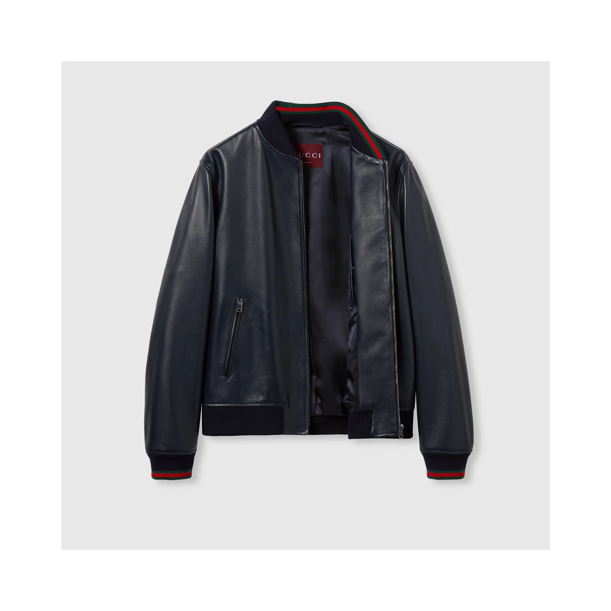Leather zip jacket