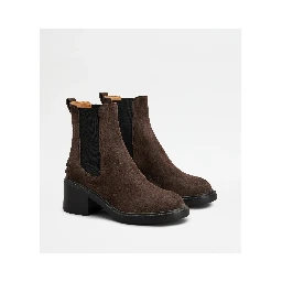 Suede heeled ankle boots