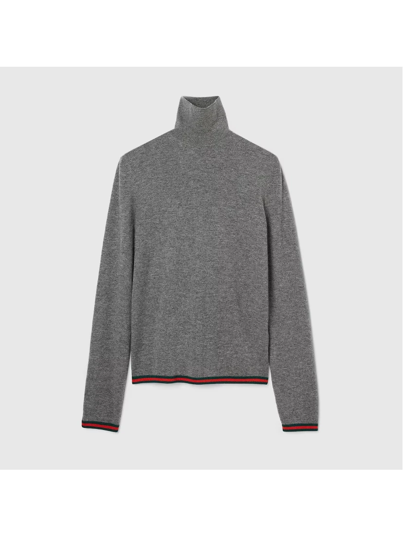 Check detail cashmere knitwear