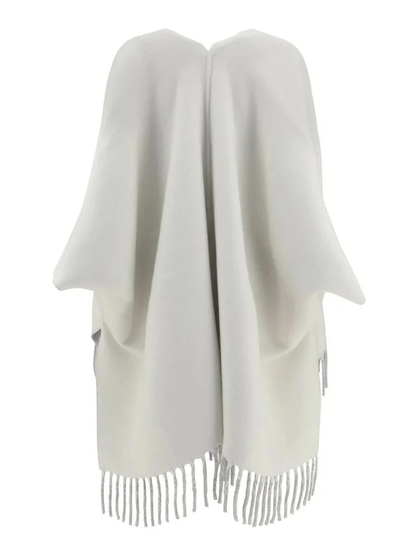 Reversible poncho in cashmere