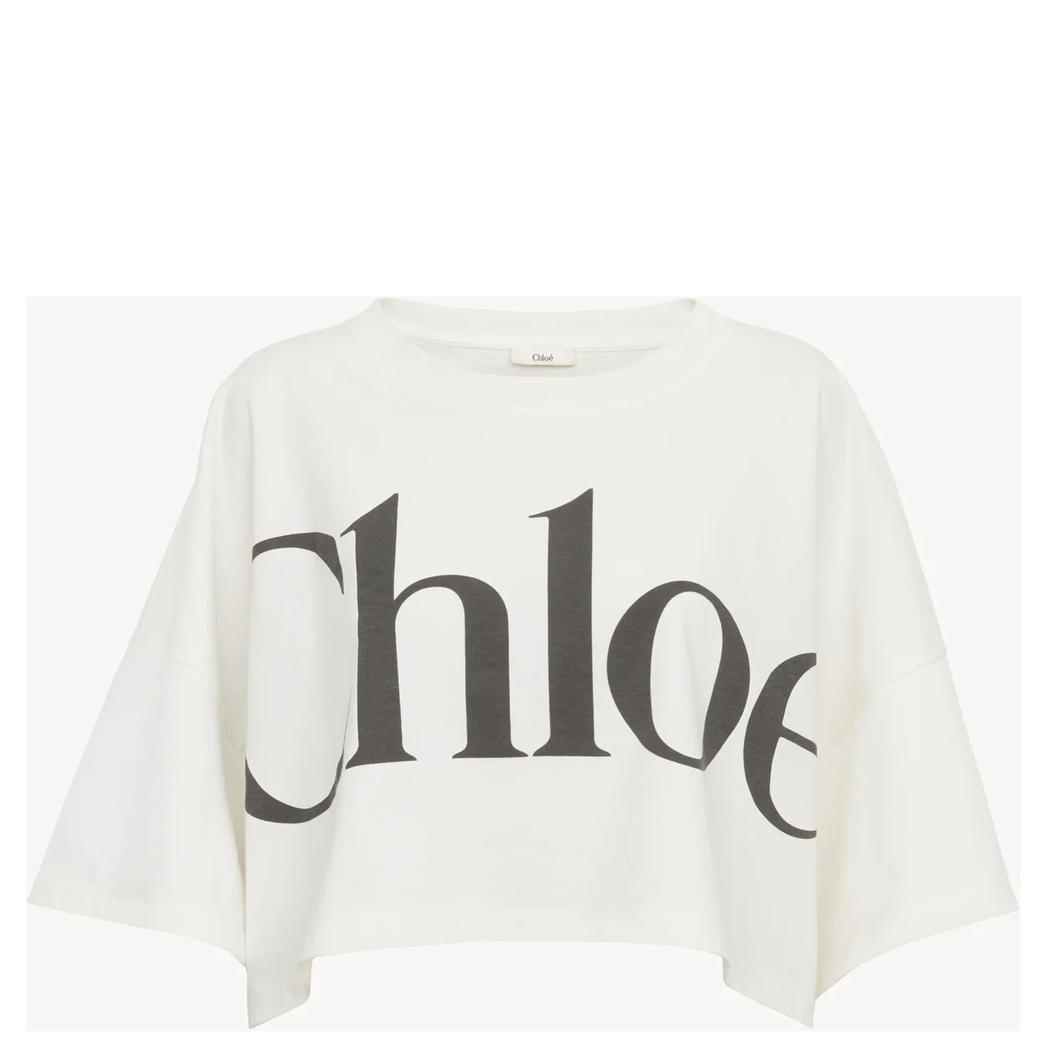 Cotton cropped t-shirt with logo