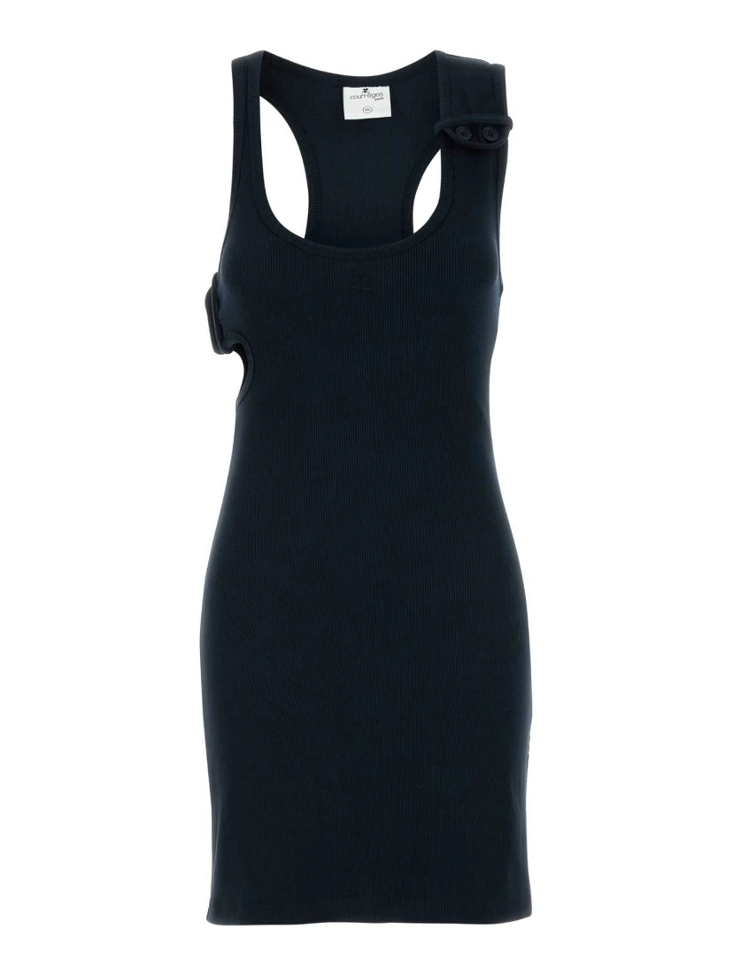 CONTRAST SCUBA MINI DRESS