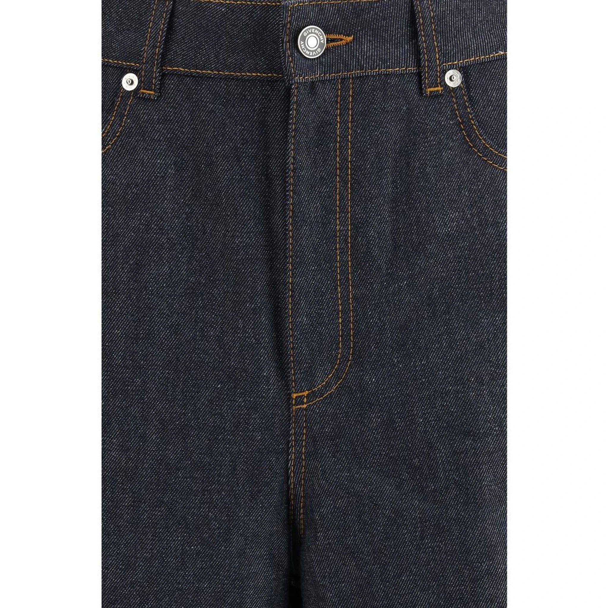 Blue Cotton Casual Pants