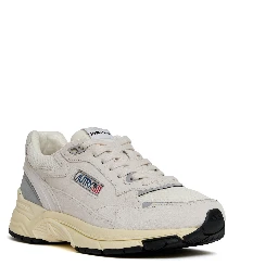 Sneakers Hyperway In Mesh E Suede Bianco, Argento