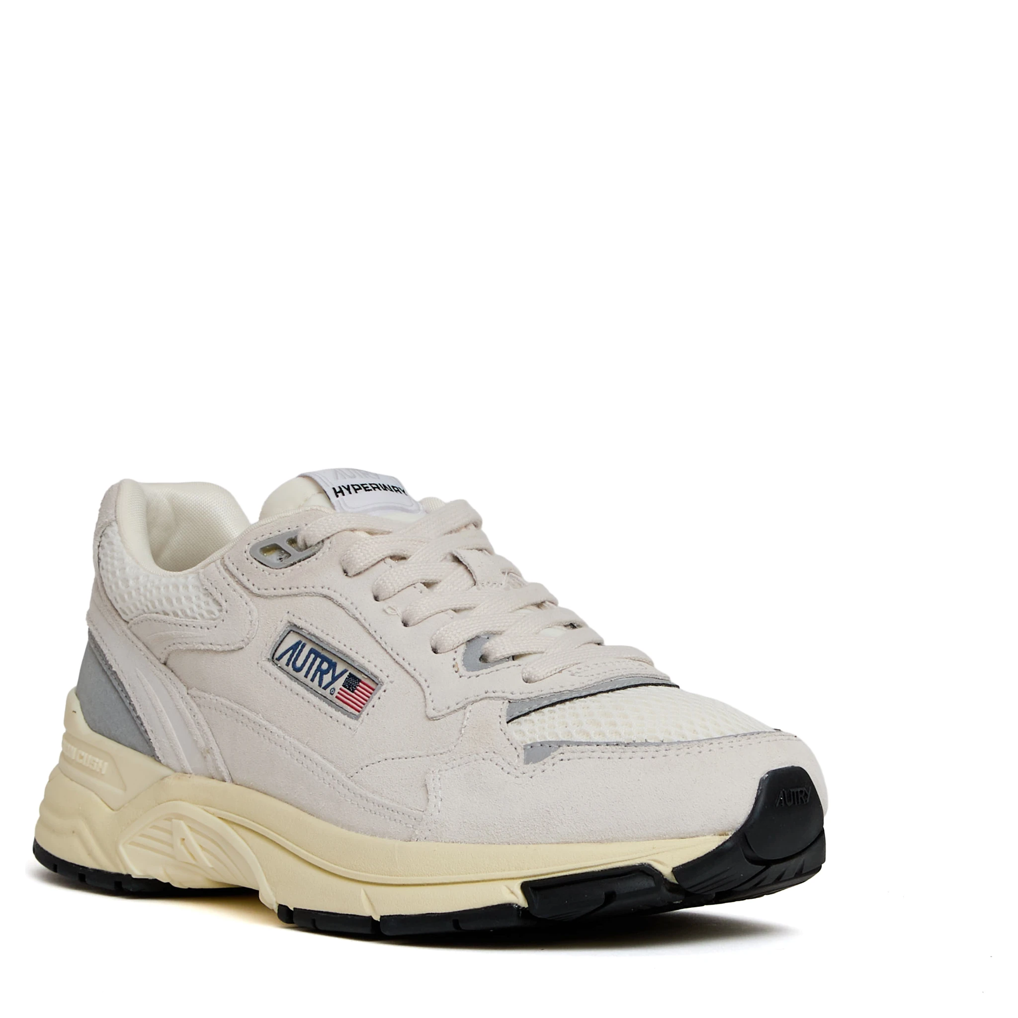 Sneakers Hyperway In Mesh E Suede Bianco, Argento