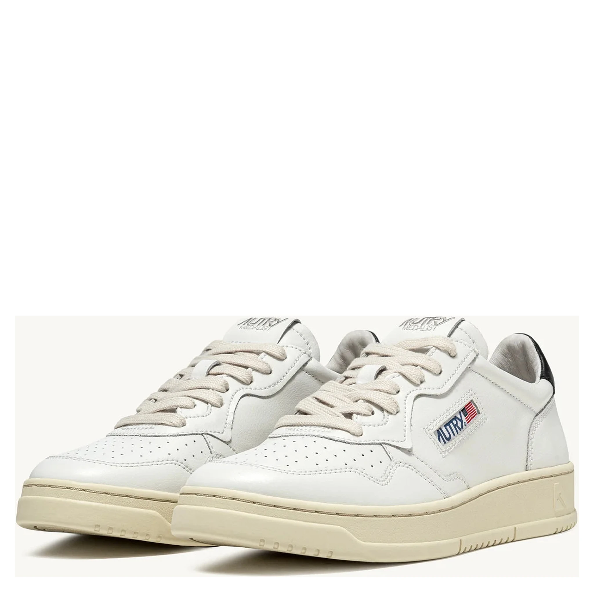 Sneakers Medalist Low In Pelle Bianca, Nera