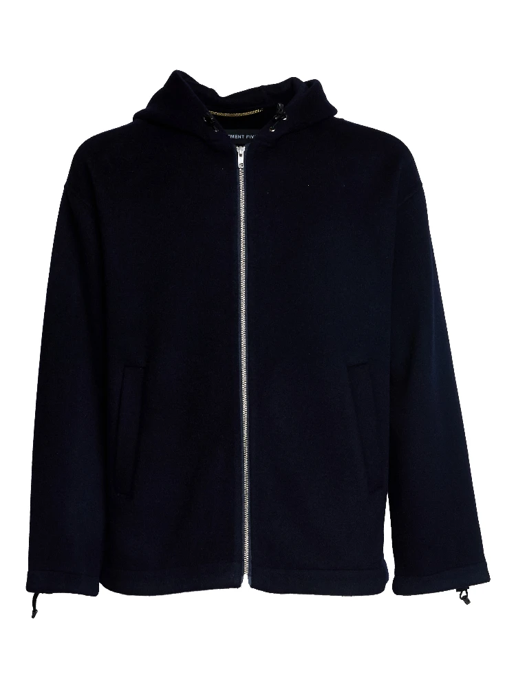 Parka In Panno Double Con Zip In Lana