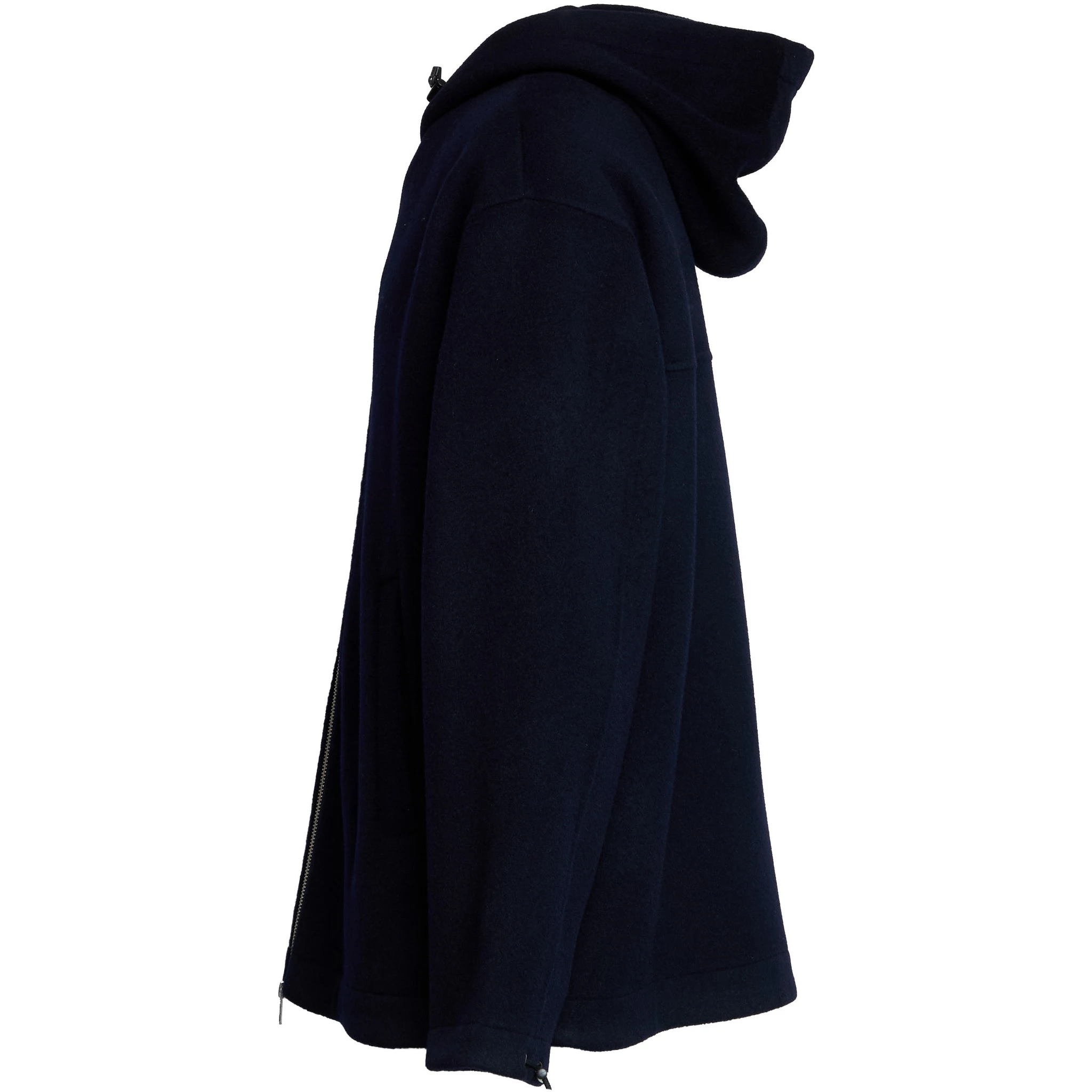 Parka In Panno Double Con Zip In Lana