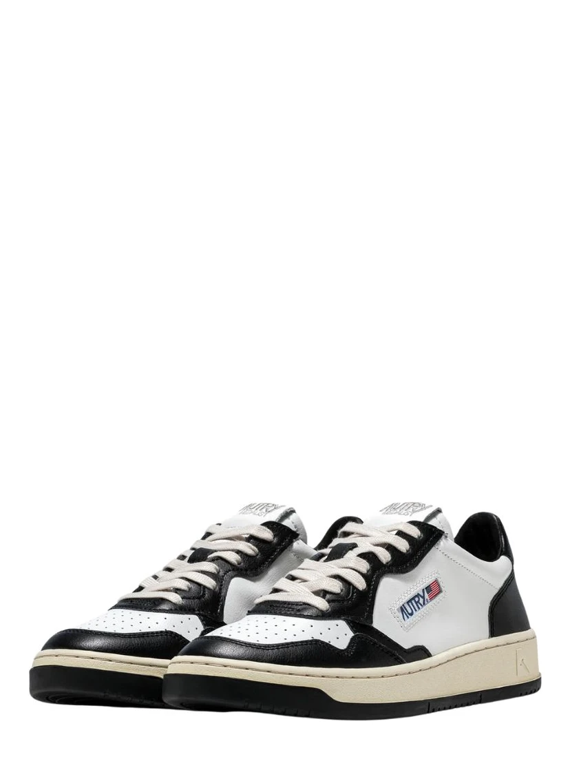Sneakers Medalist Low Bicolor In Pelle Bianca, Nera