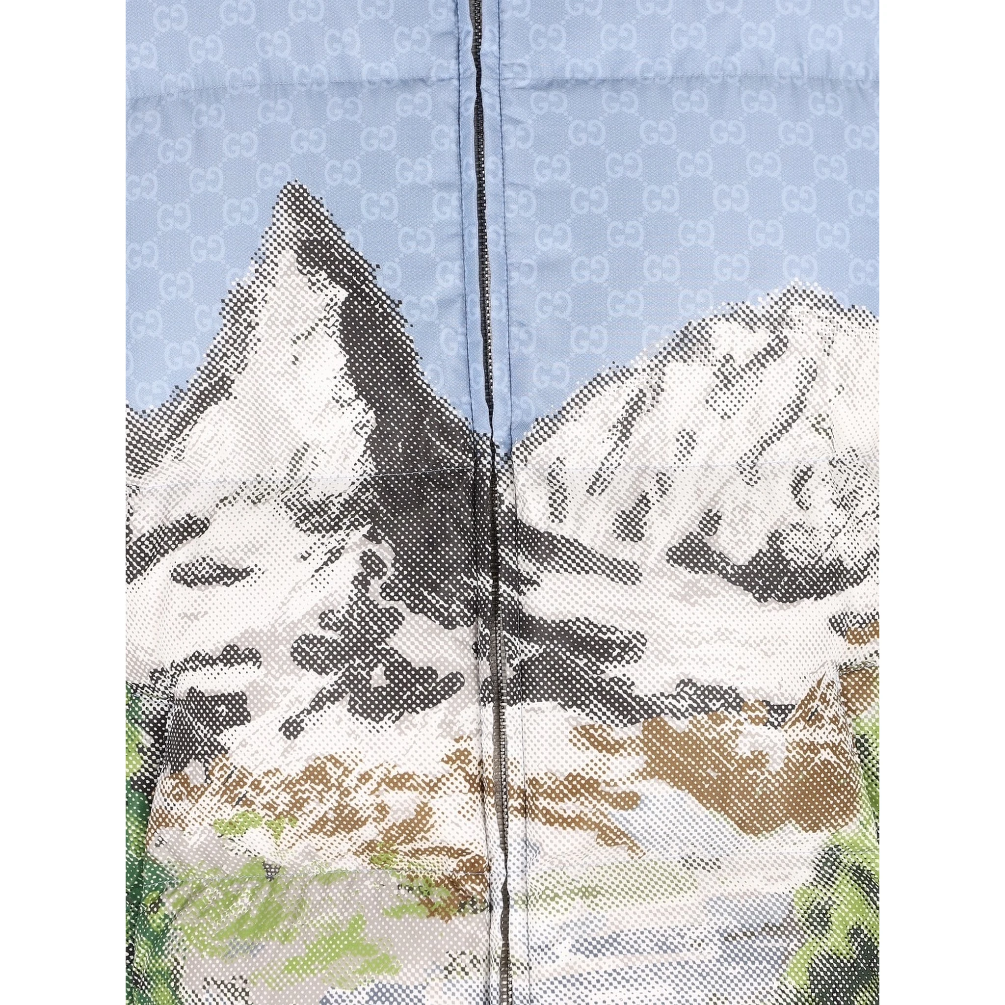Printed short down jacket
