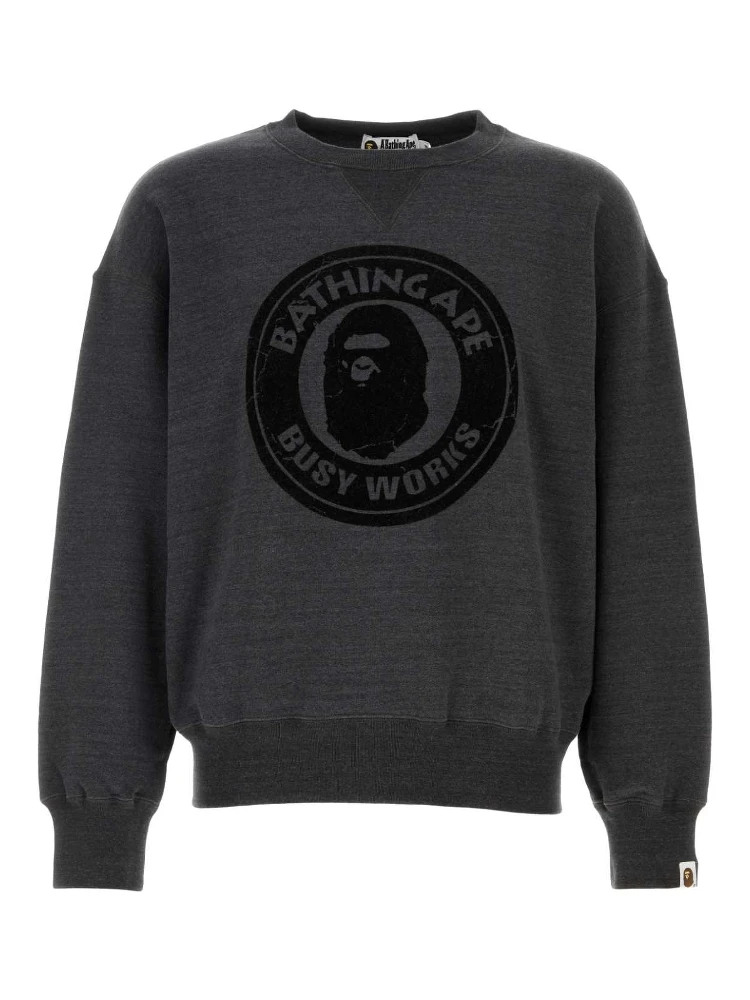 OVER DYE BUSY WORKS RELAXED FIT CREWNECK SWEATSHIR