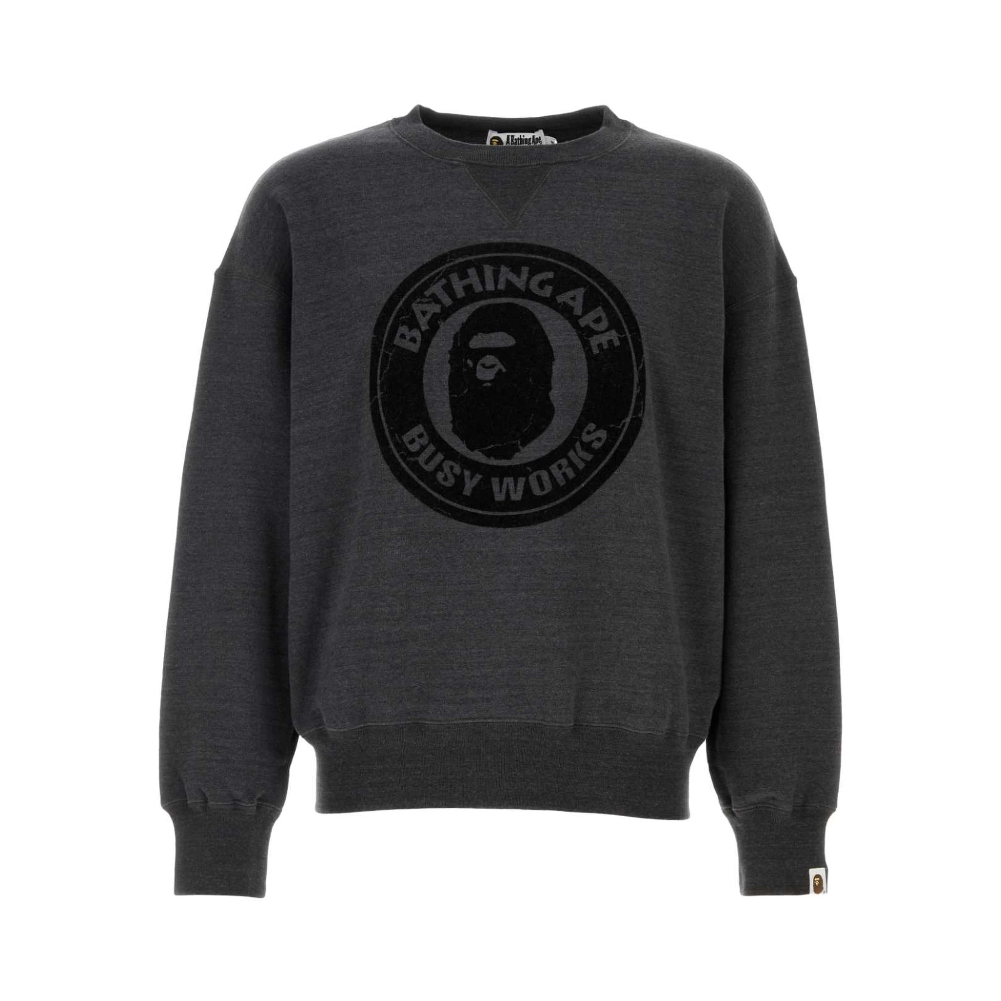 OVER DYE BUSY WORKS RELAXED FIT CREWNECK SWEATSHIR