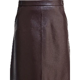 Midi skirt in leather
