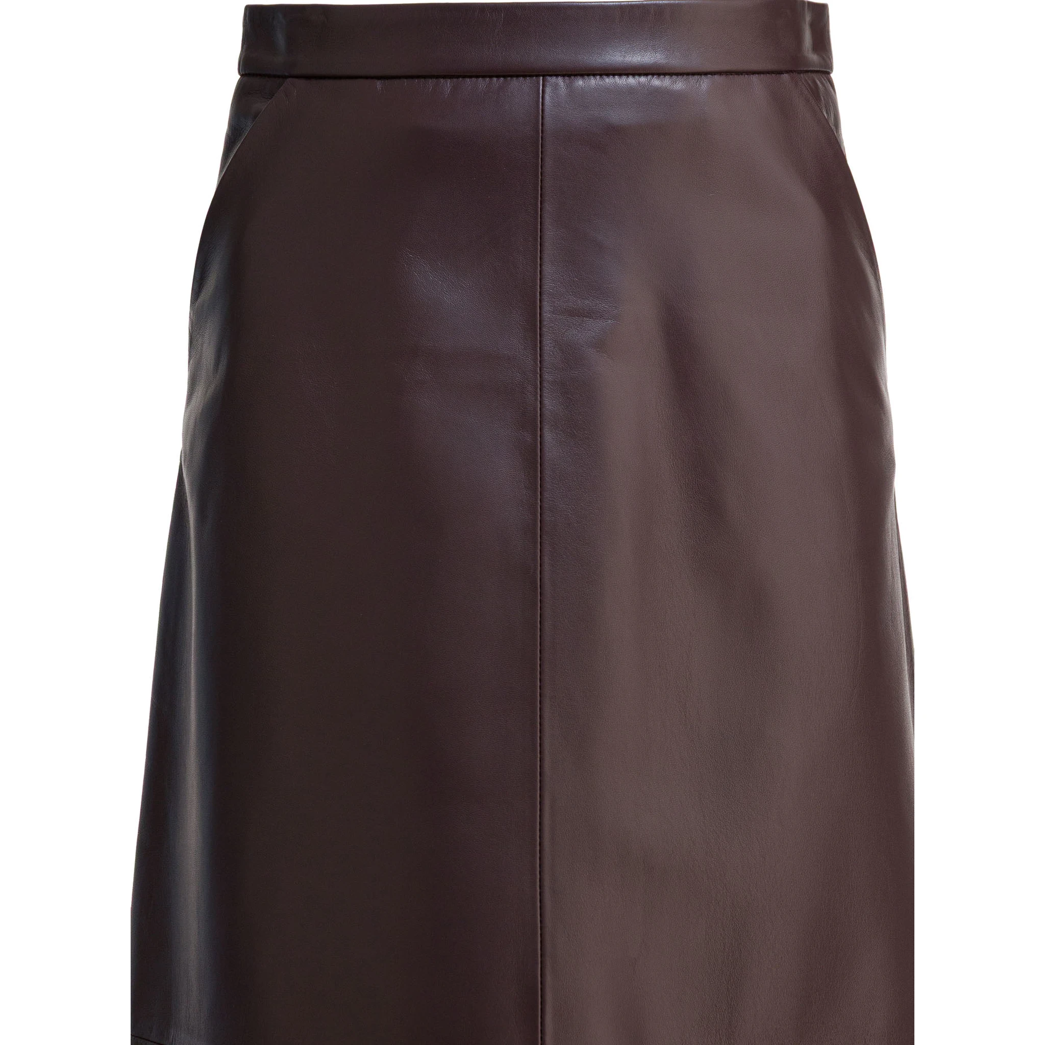 Midi skirt in leather