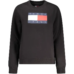 Black Cotton Women Sweatshirt