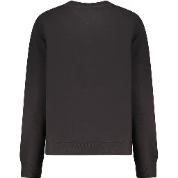 Black Cotton Women Sweatshirt