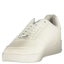 White Polyurethane Men Sneaker