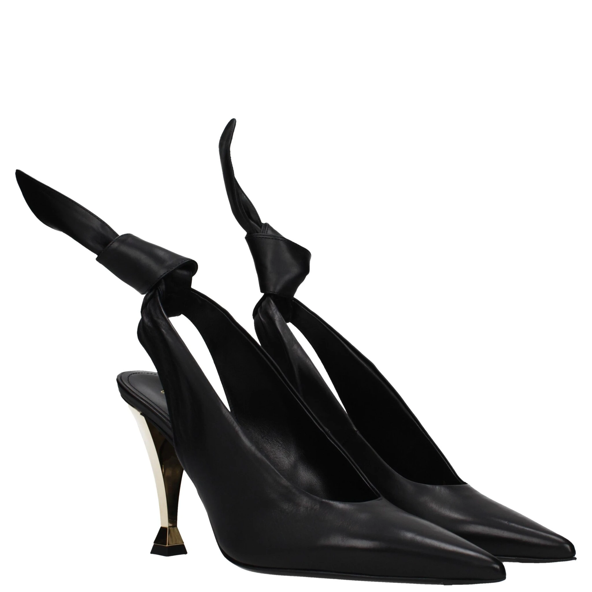 Black Leather Pumps