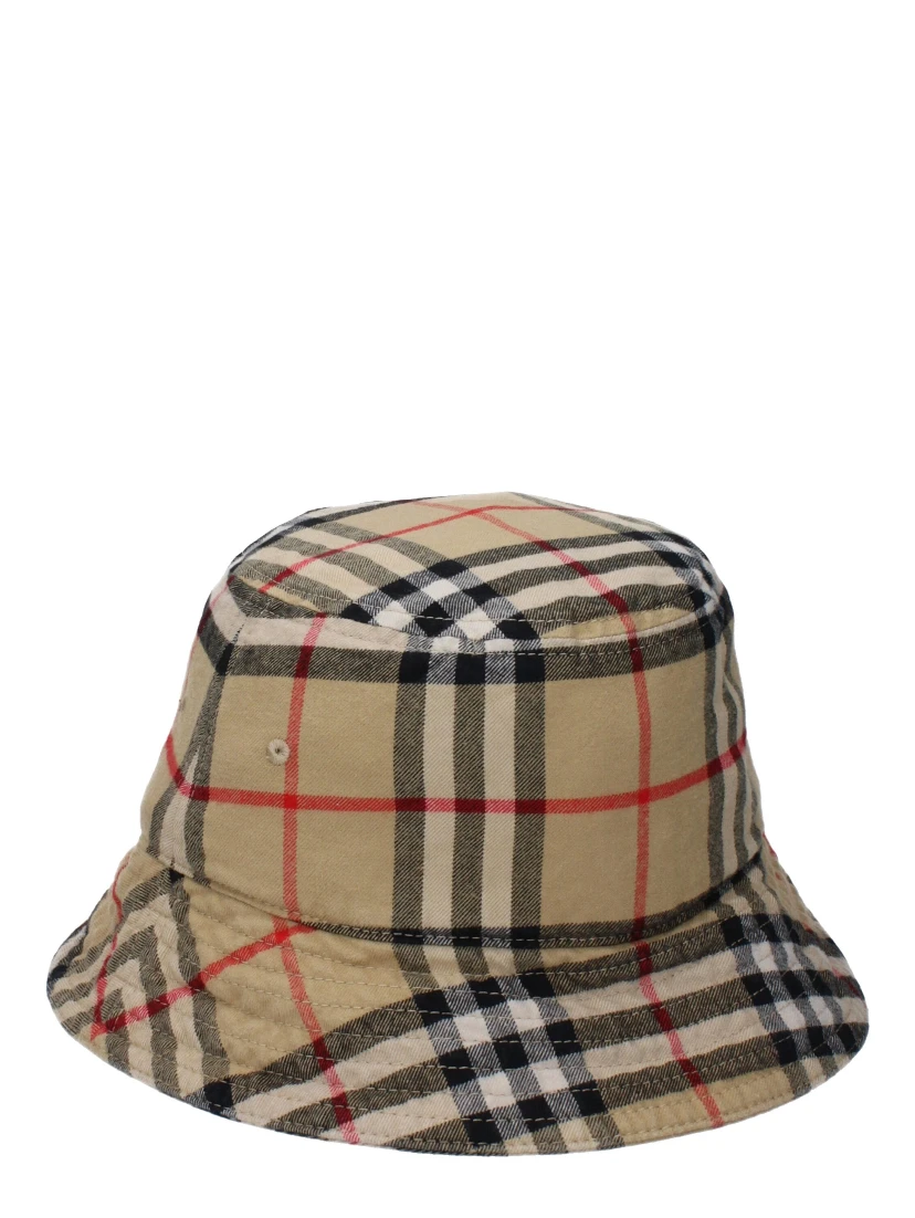 Beige Cotton Bucket Hat