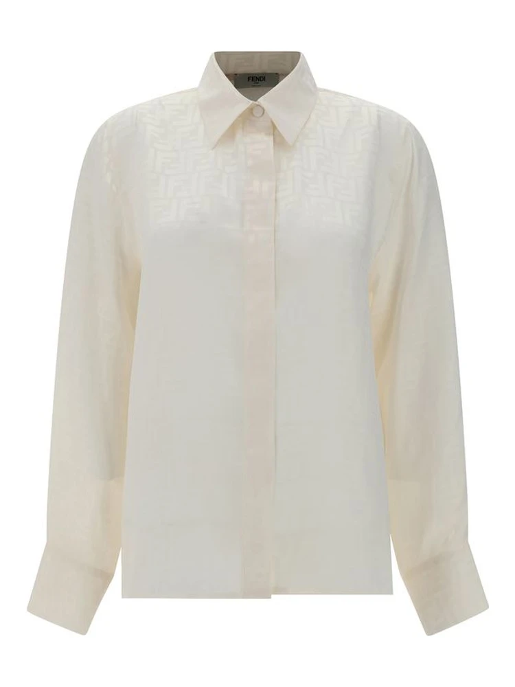 White Silk Pattern Shirt