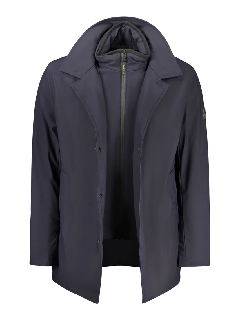 Blue Polyester Men's Jacket
